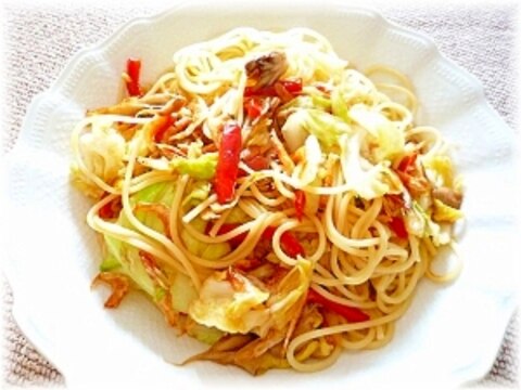 ♪♪定番パスタにひと工夫★和風ペペロンチーノ♪♪